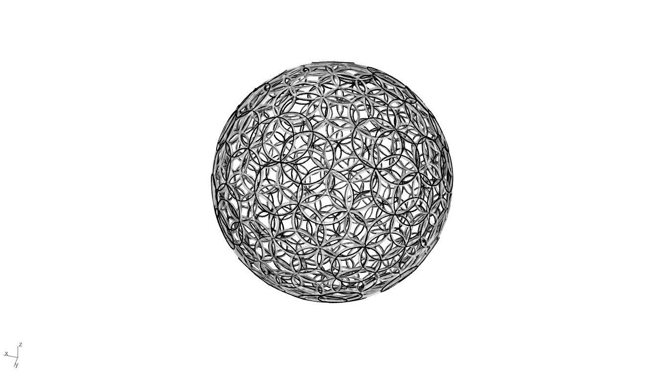 Geodesic Sphere with Circle Pattern flower of life like  3D model_69