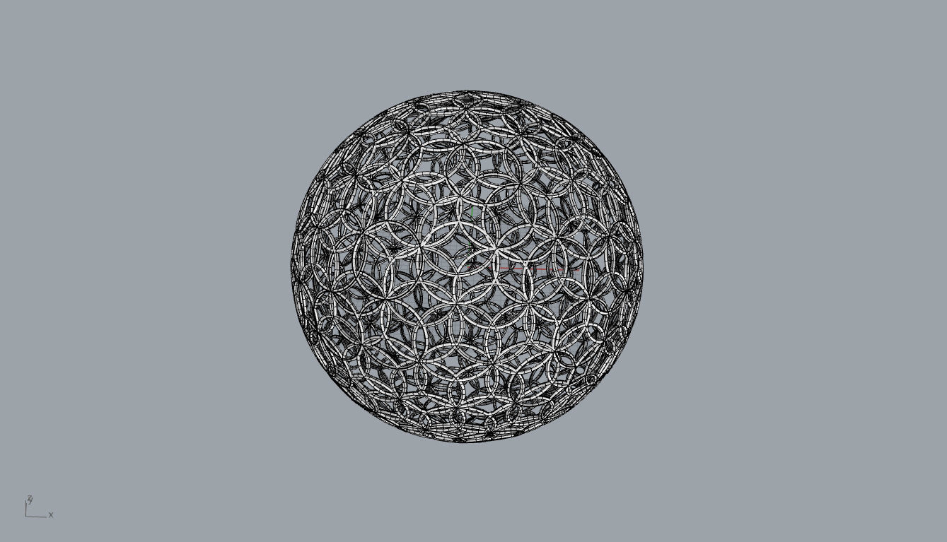 Geodesic Sphere with Circle Pattern flower of life like  3D model_49