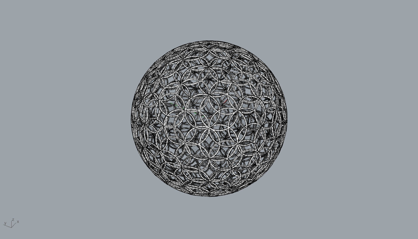 Geodesic Sphere with Circle Pattern flower of life like  3D model_36