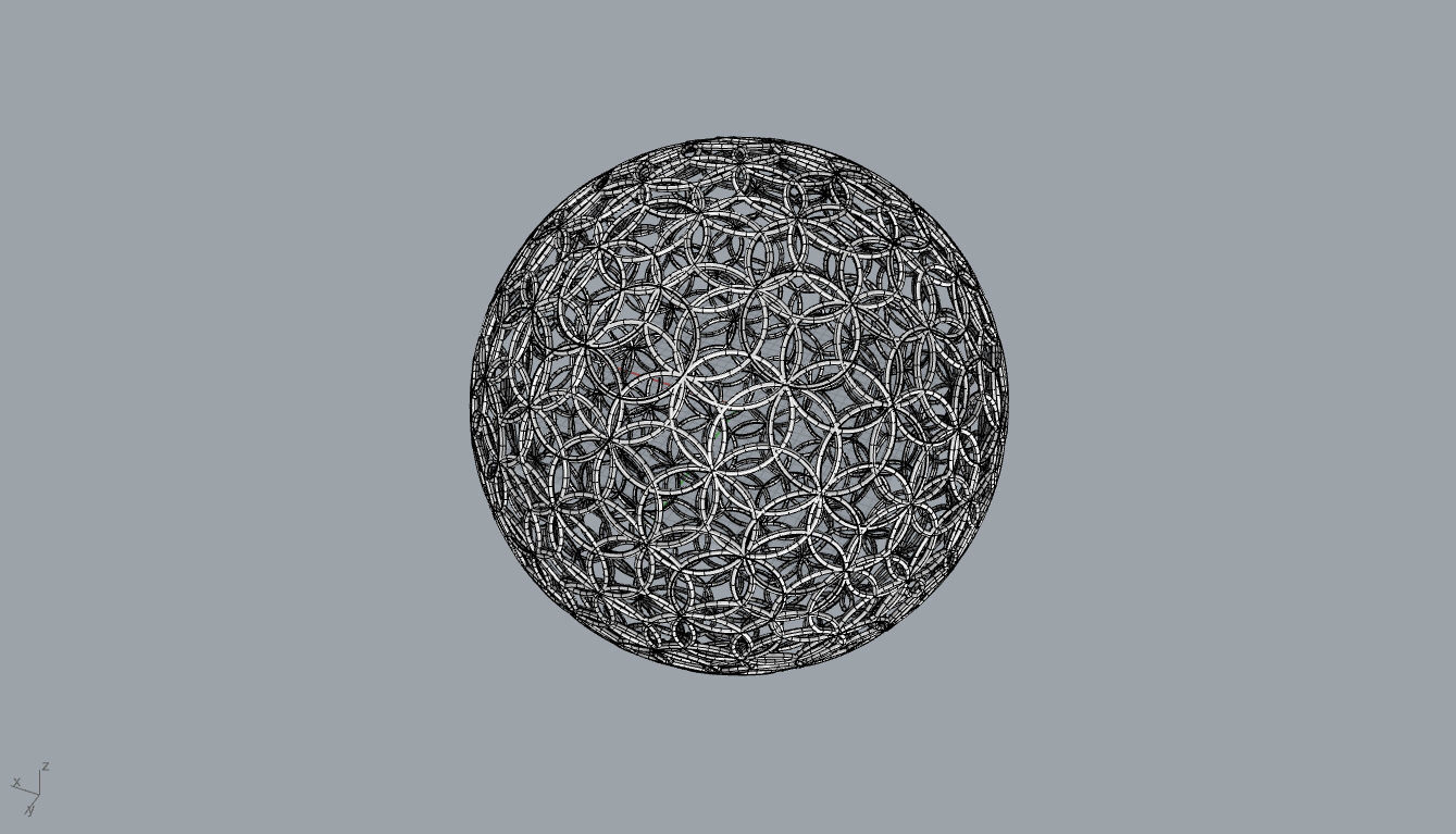 Geodesic Sphere with Circle Pattern flower of life like  3D model_57