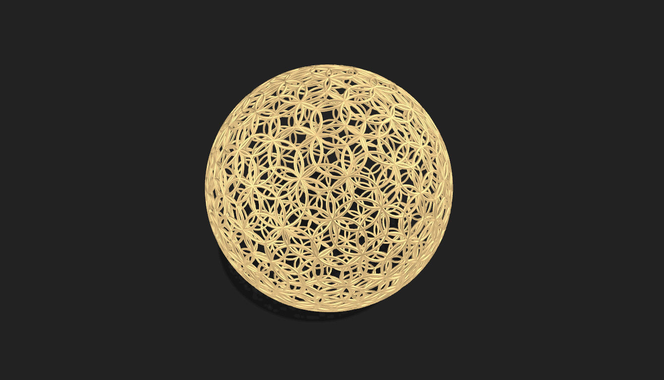 Geodesic Sphere with Circle Pattern flower of life like  3D model_18
