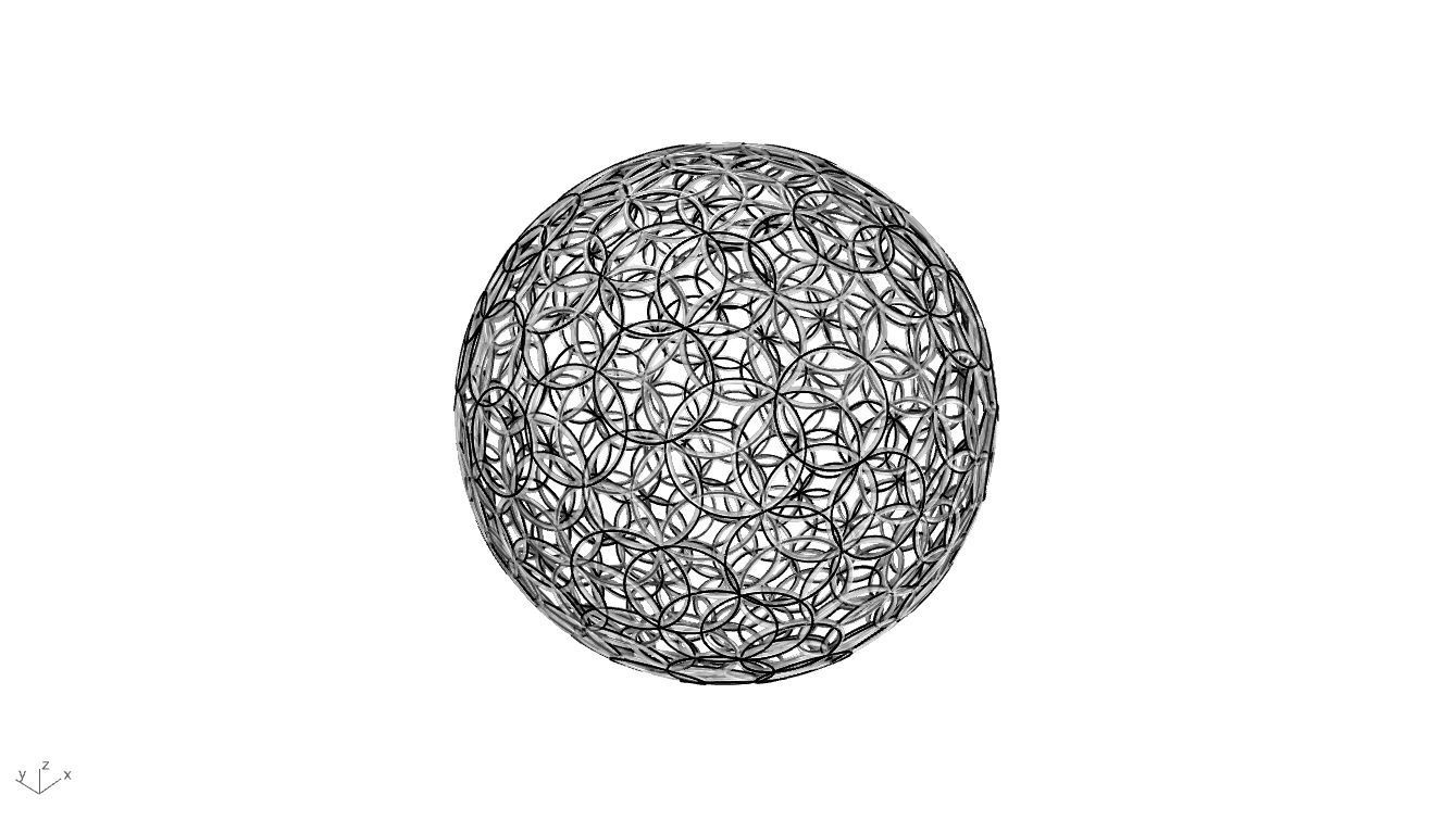 Geodesic Sphere with Circle Pattern flower of life like  3D model_75