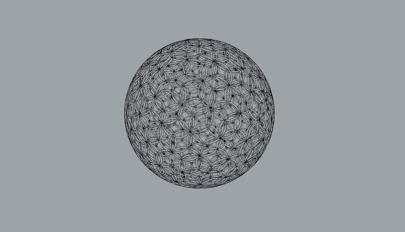 Geodesic Sphere with Circle Pattern flower of life like  3D model_111