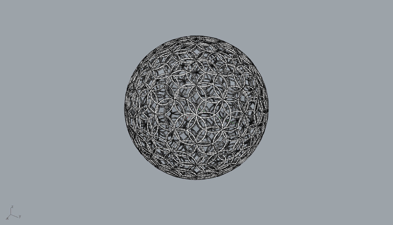 Geodesic Sphere with Circle Pattern flower of life like  3D model_33