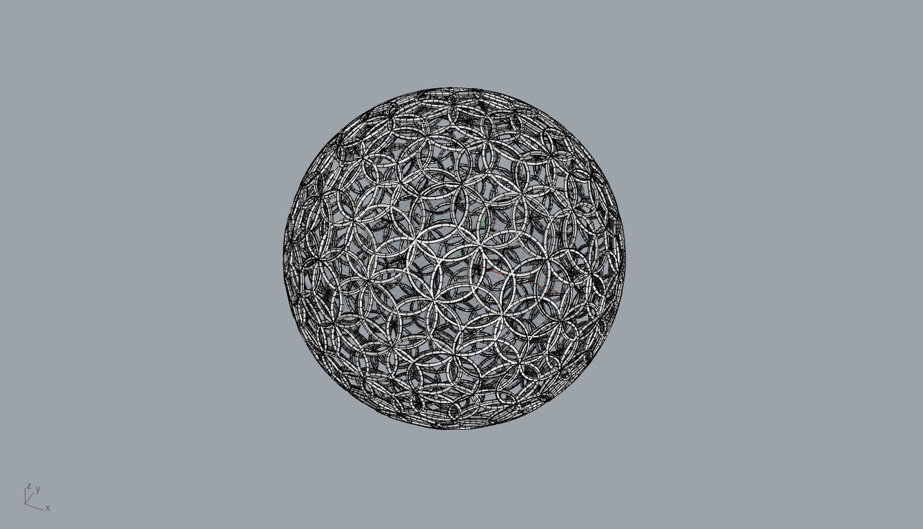 Geodesic Sphere with Circle Pattern flower of life like  3D model_46