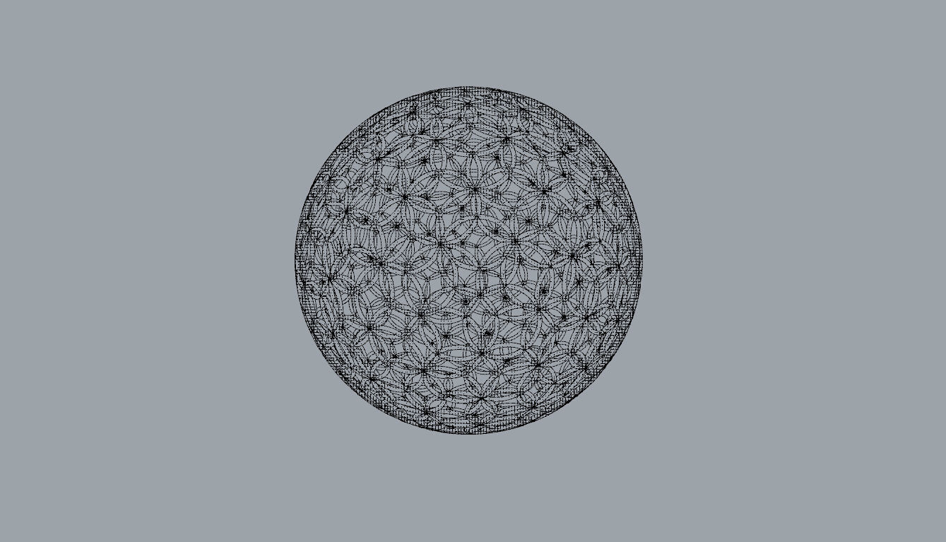 Geodesic Sphere with Circle Pattern flower of life like  3D model_117