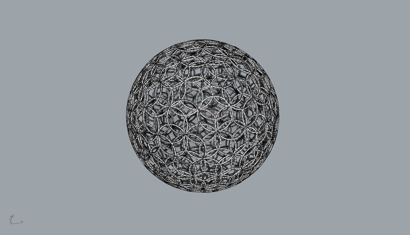 Geodesic Sphere with Circle Pattern flower of life like  3D model_38