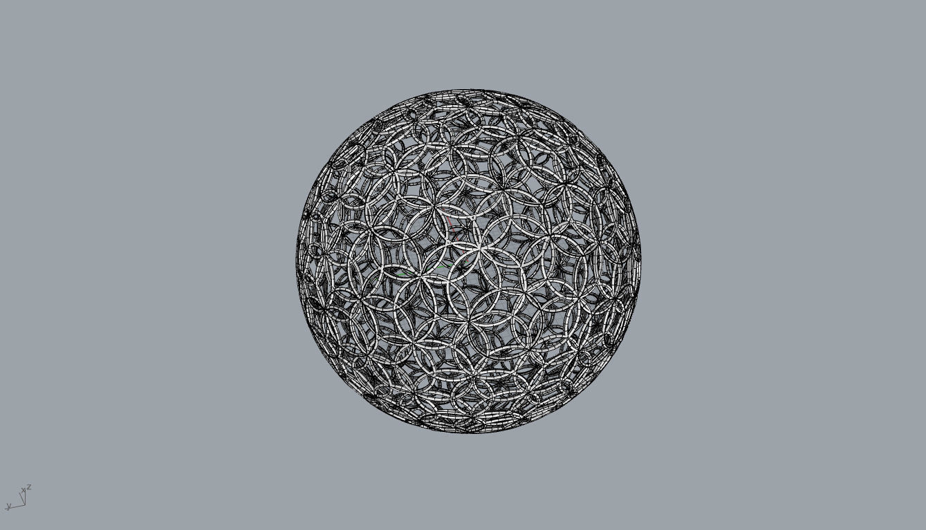 Geodesic Sphere with Circle Pattern flower of life like  3D model_39