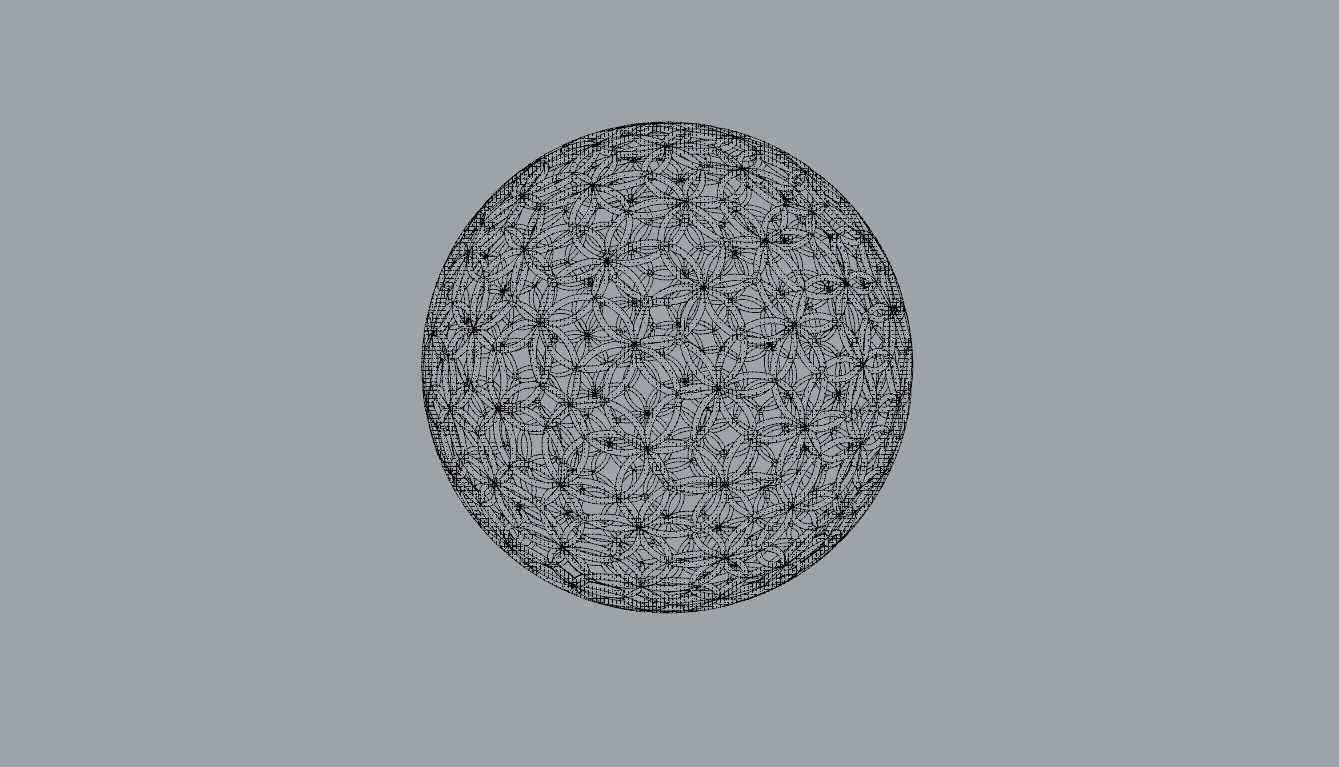 Geodesic Sphere with Circle Pattern flower of life like  3D model_120