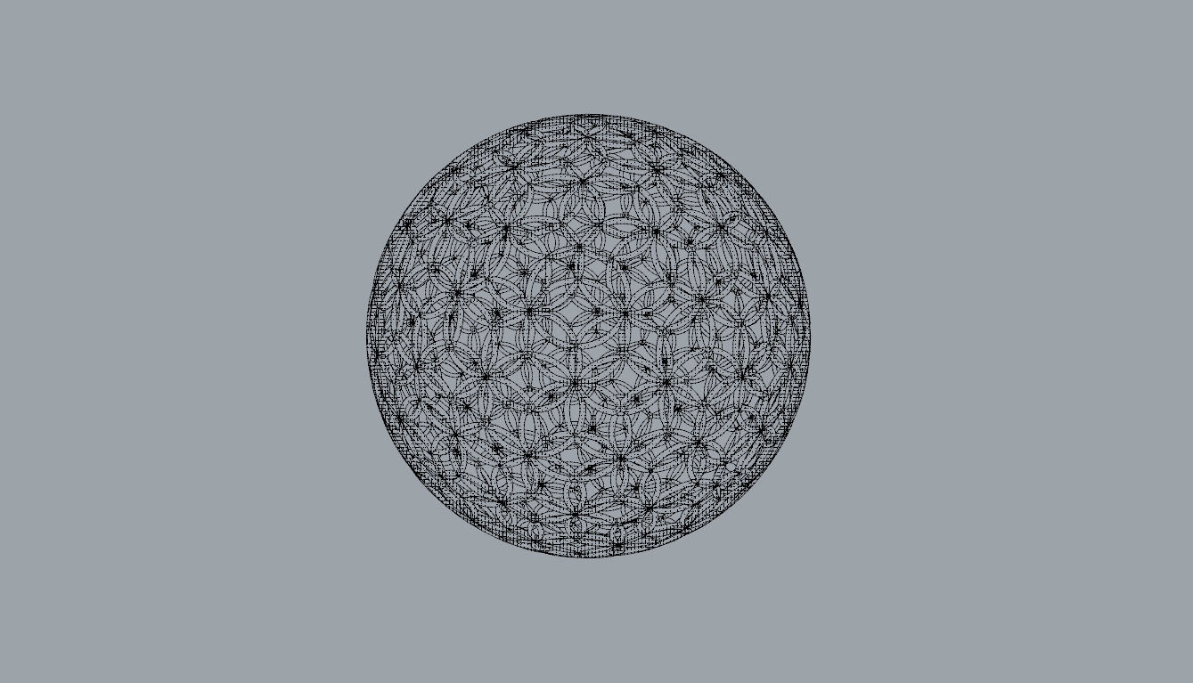 Geodesic Sphere with Circle Pattern flower of life like  3D model_112