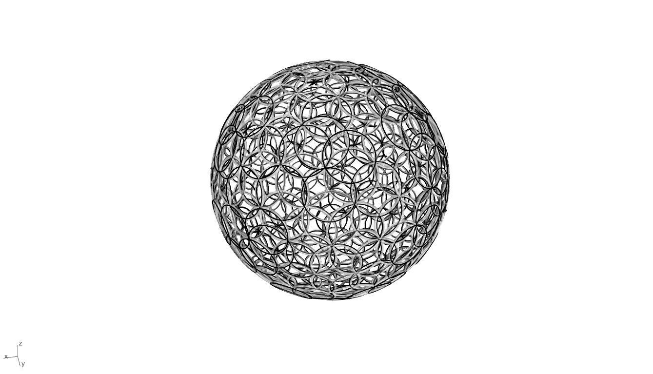 Geodesic Sphere with Circle Pattern flower of life like  3D model_67