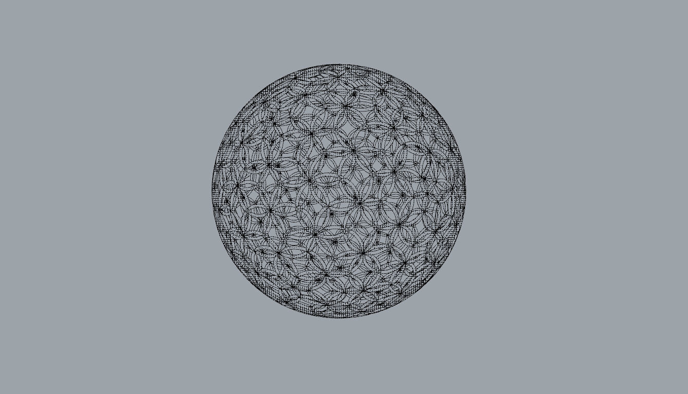 Geodesic Sphere with Circle Pattern flower of life like  3D model_114