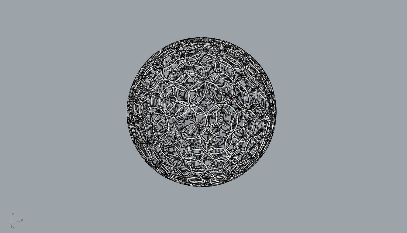 Geodesic Sphere with Circle Pattern flower of life like  3D model_43