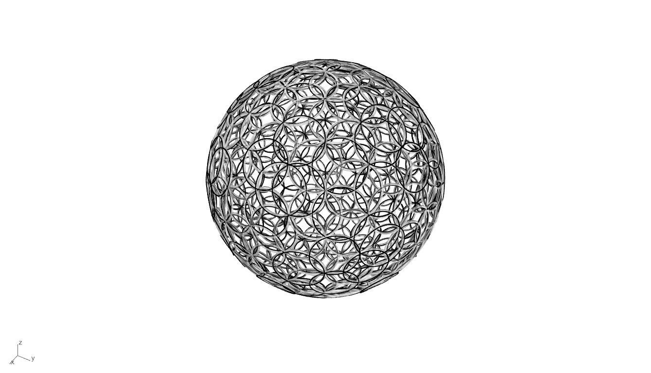 Geodesic Sphere with Circle Pattern flower of life like  3D model_90