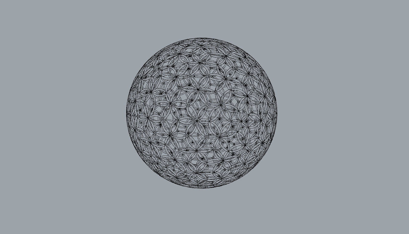Geodesic Sphere with Circle Pattern flower of life like  3D model_116