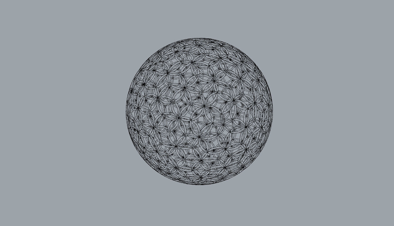 Geodesic Sphere with Circle Pattern flower of life like  3D model_100