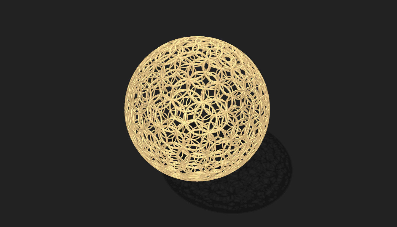 Geodesic Sphere with Circle Pattern flower of life like  3D model_28