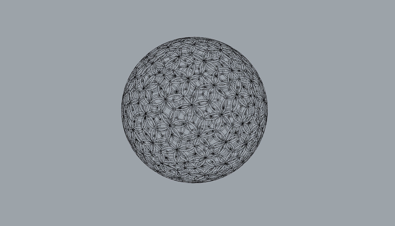 Geodesic Sphere with Circle Pattern flower of life like  3D model_113