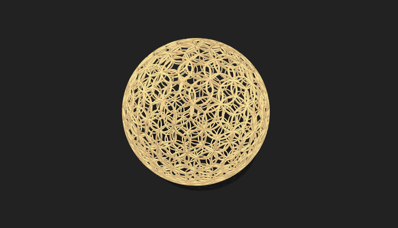 Geodesic Sphere with Circle Pattern flower of life like  3D model_21