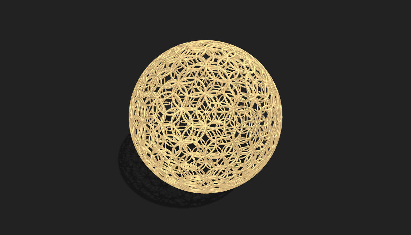 Geodesic Sphere with Circle Pattern flower of life like  3D model_15