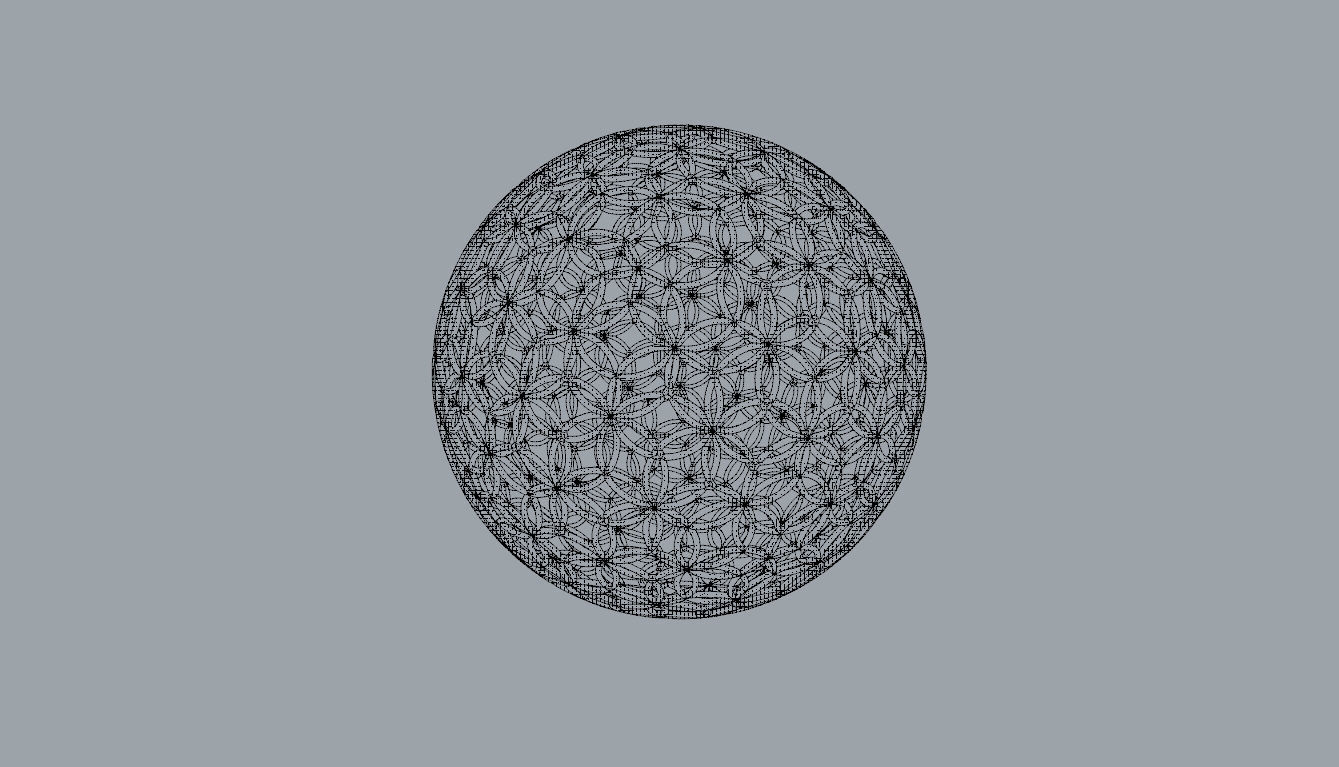 Geodesic Sphere with Circle Pattern flower of life like  3D model_96
