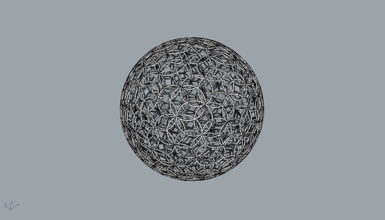 Geodesic Sphere with Circle Pattern flower of life like  3D model_34