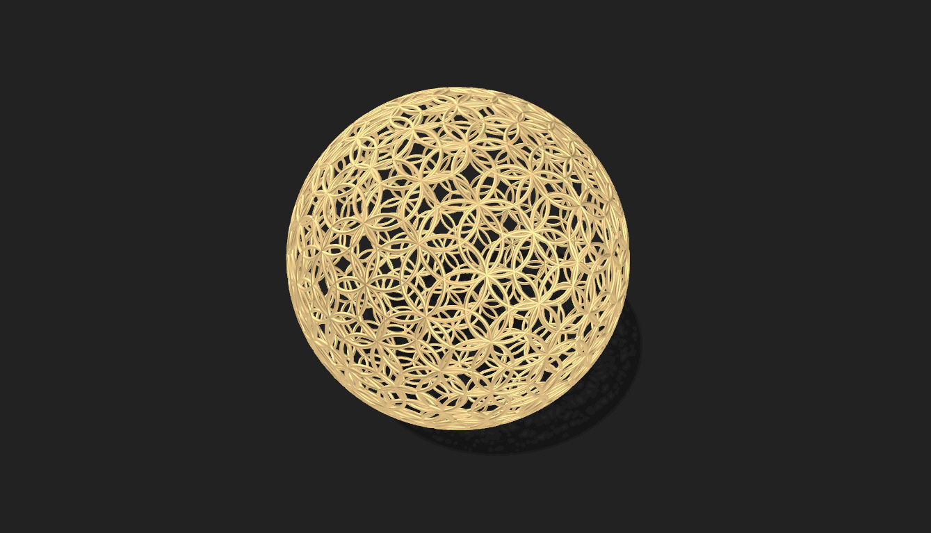 Geodesic Sphere with Circle Pattern flower of life like  3D model_24