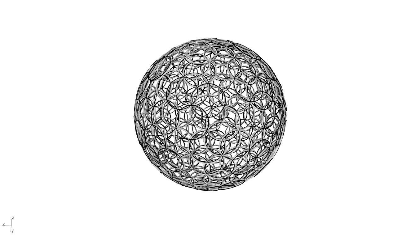 Geodesic Sphere with Circle Pattern flower of life like  3D model_63