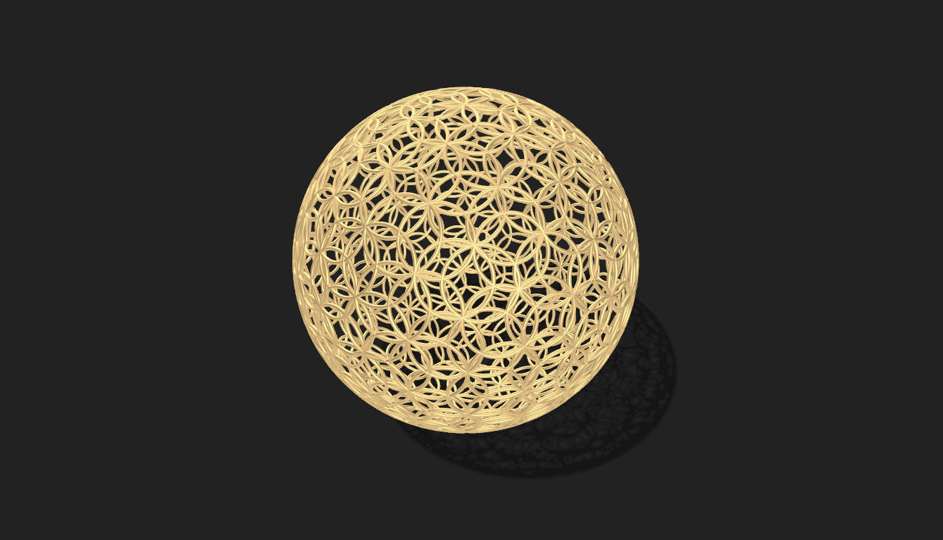 Geodesic Sphere with Circle Pattern flower of life like  3D model_26