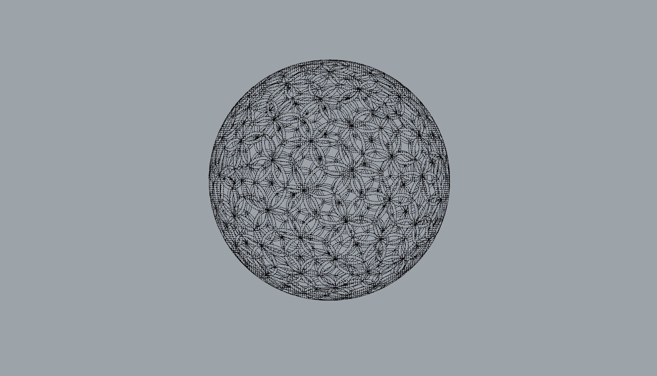 Geodesic Sphere with Circle Pattern flower of life like  3D model_91
