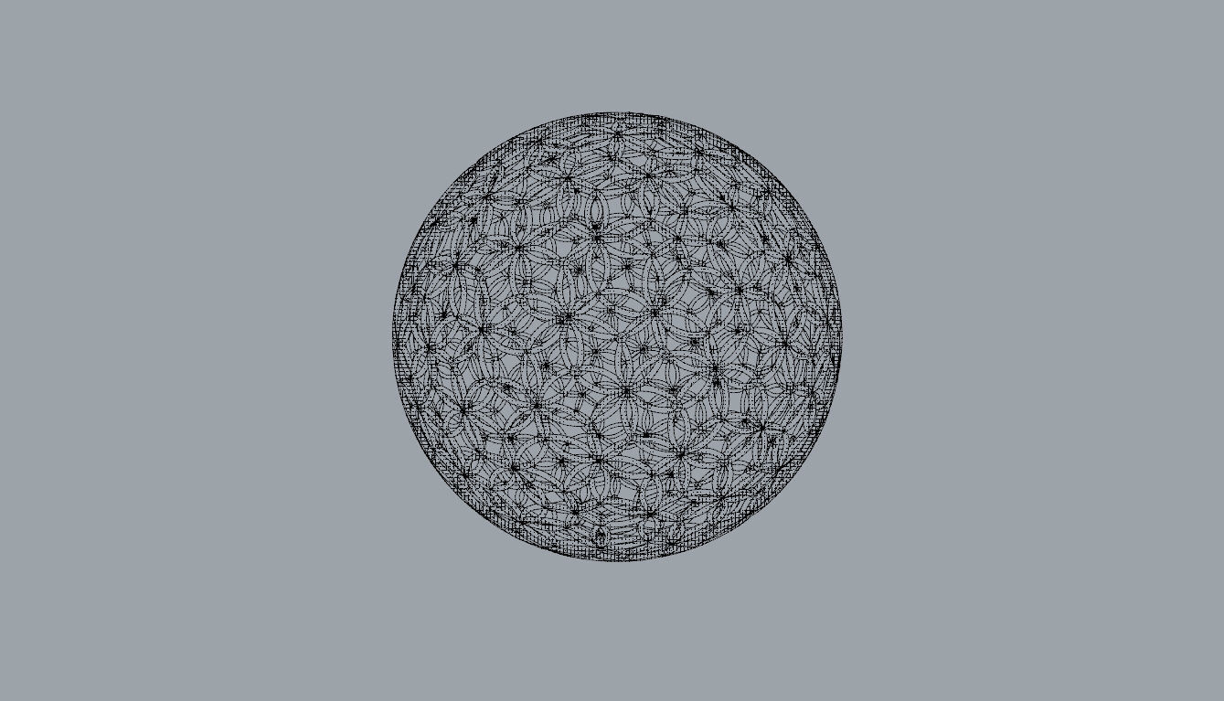 Geodesic Sphere with Circle Pattern flower of life like  3D model_93