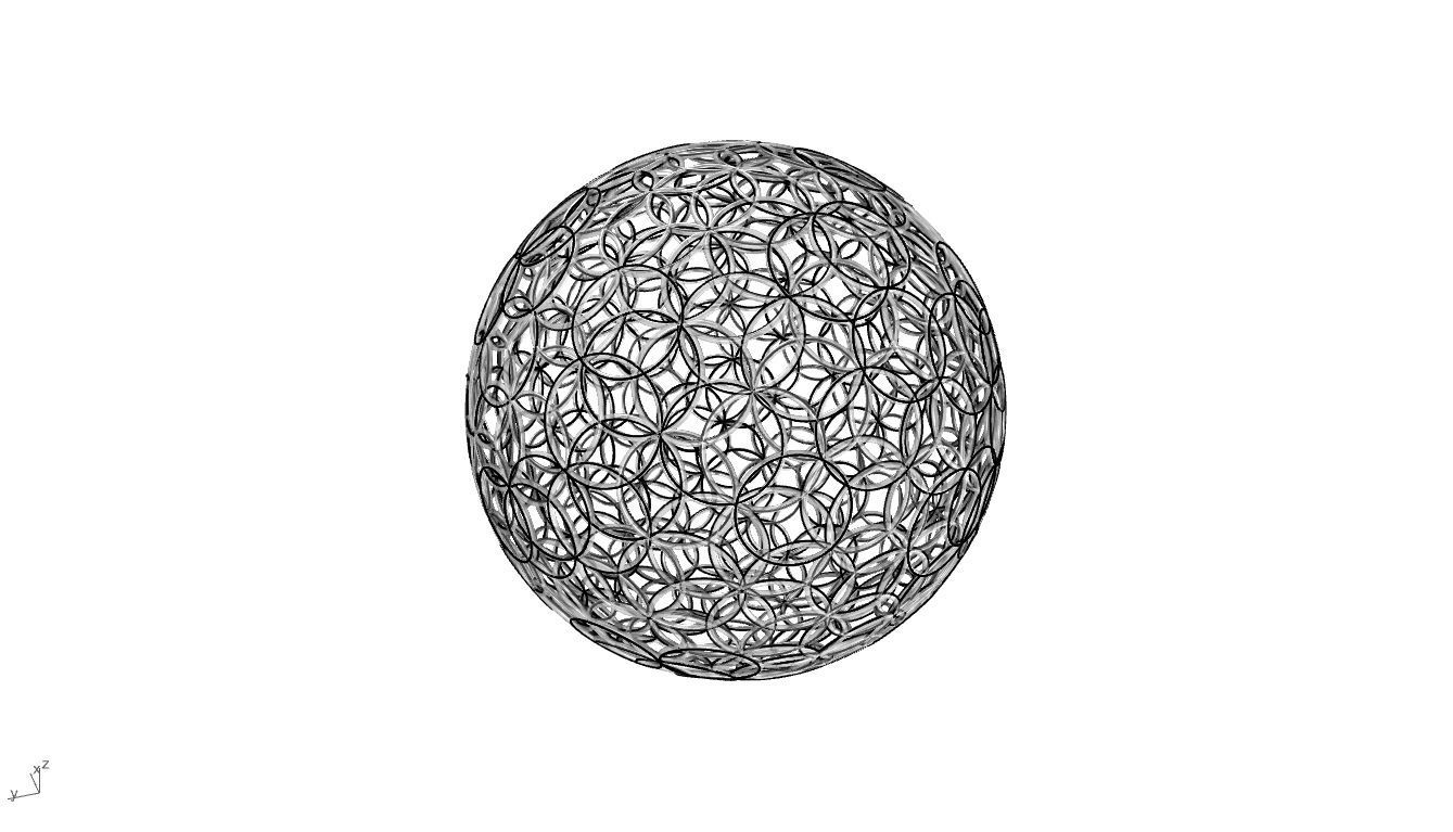 Geodesic Sphere with Circle Pattern flower of life like  3D model_71