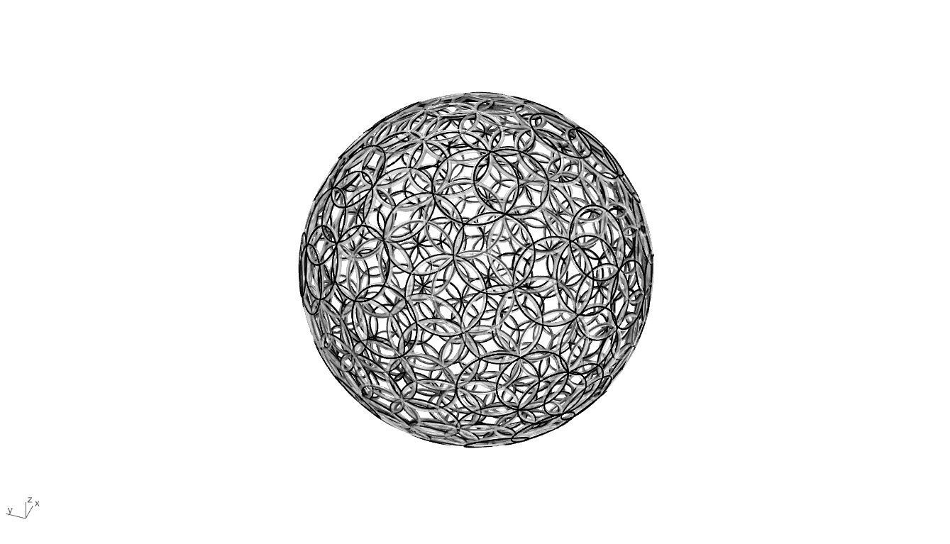 Geodesic Sphere with Circle Pattern flower of life like  3D model_74