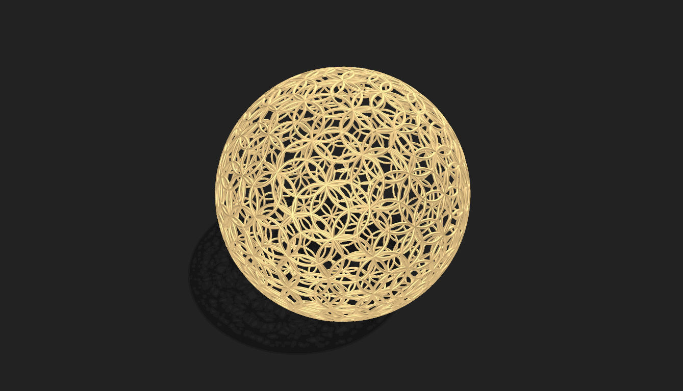 Geodesic Sphere with Circle Pattern flower of life like  3D model_14