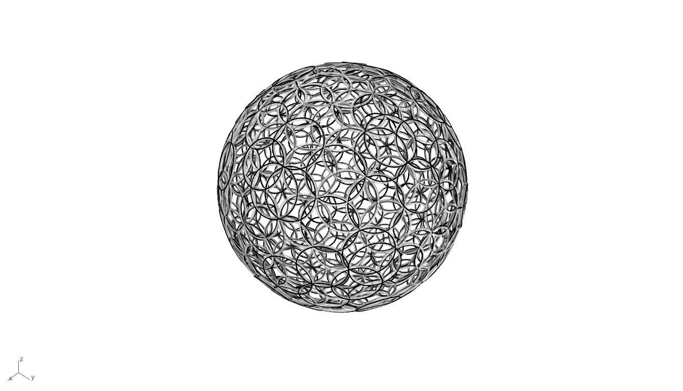 Geodesic Sphere with Circle Pattern flower of life like  3D model_61