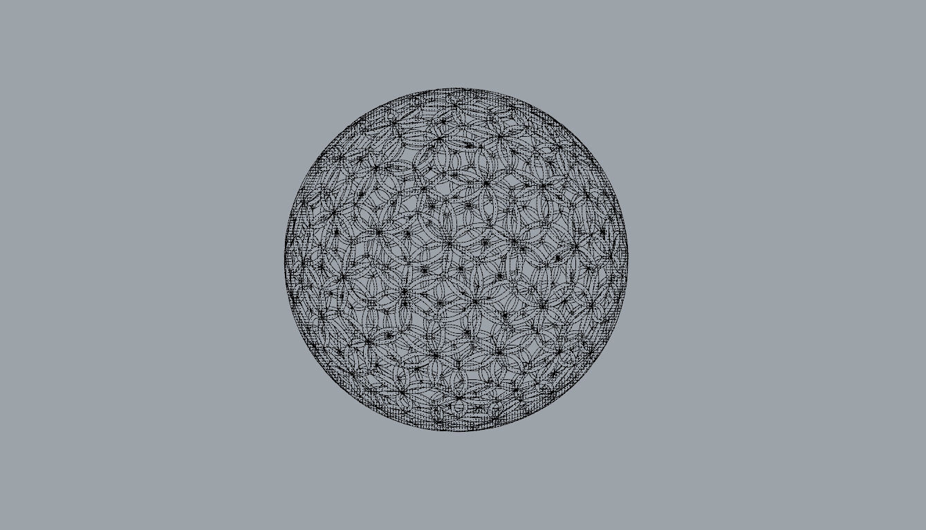 Geodesic Sphere with Circle Pattern flower of life like  3D model_110