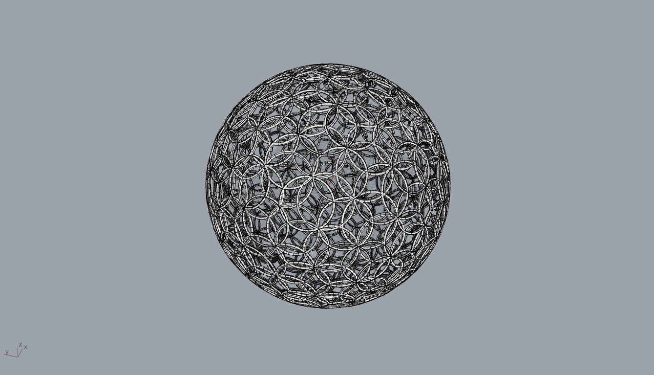 Geodesic Sphere with Circle Pattern flower of life like  3D model_41