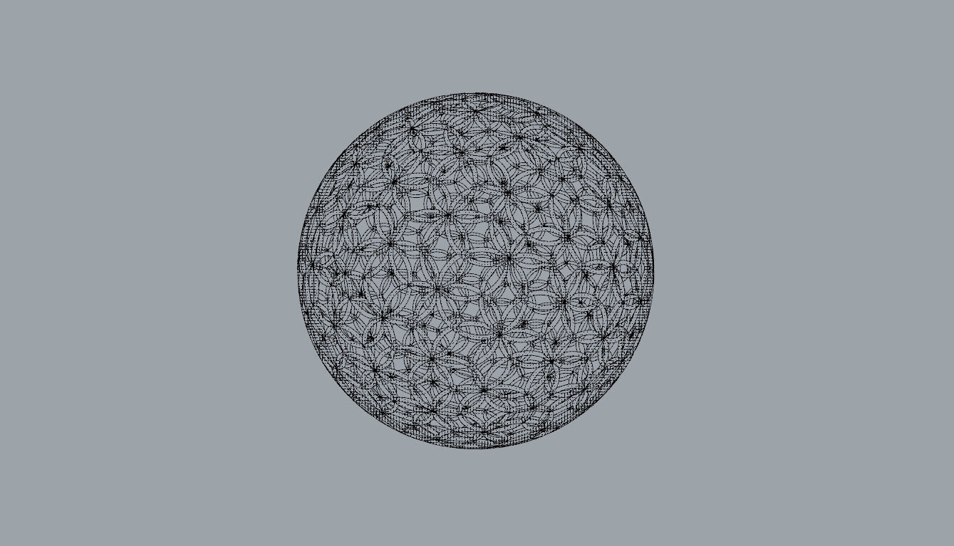 Geodesic Sphere with Circle Pattern flower of life like  3D model_106
