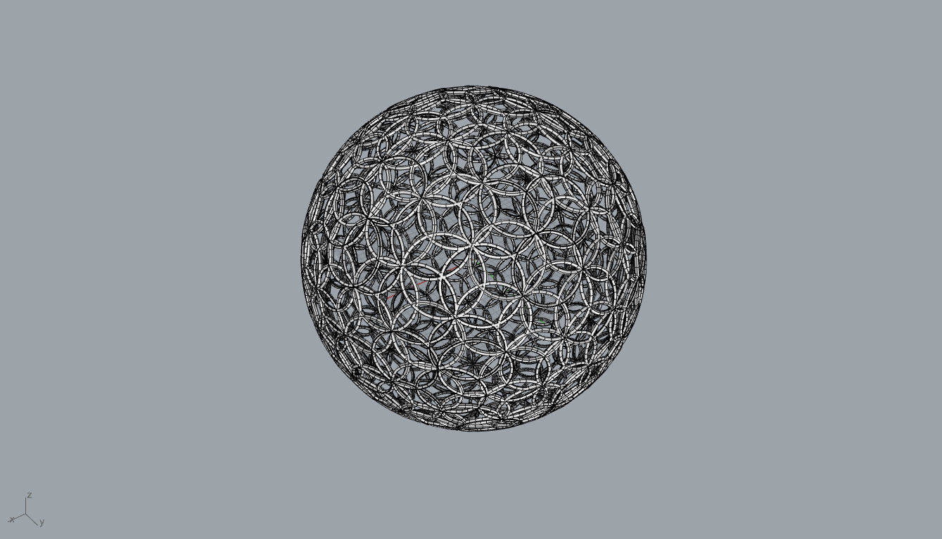 Geodesic Sphere with Circle Pattern flower of life like  3D model_58