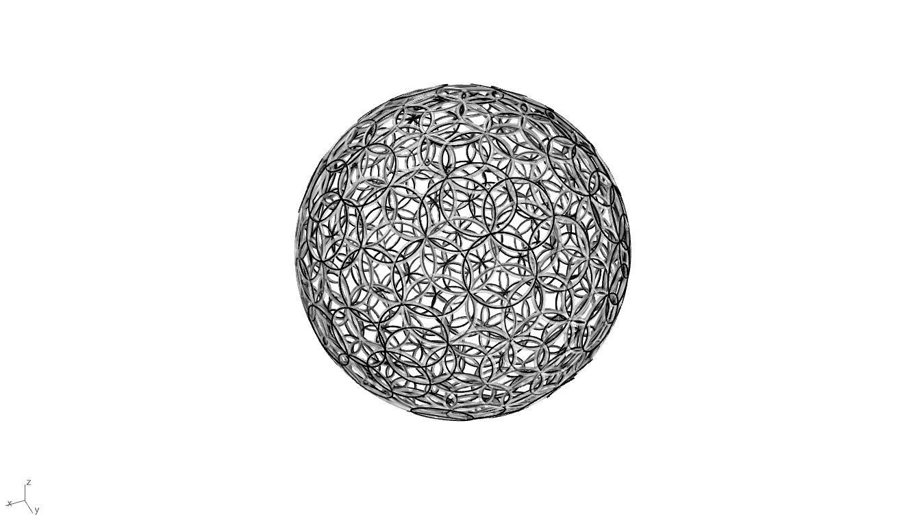 Geodesic Sphere with Circle Pattern flower of life like  3D model_65