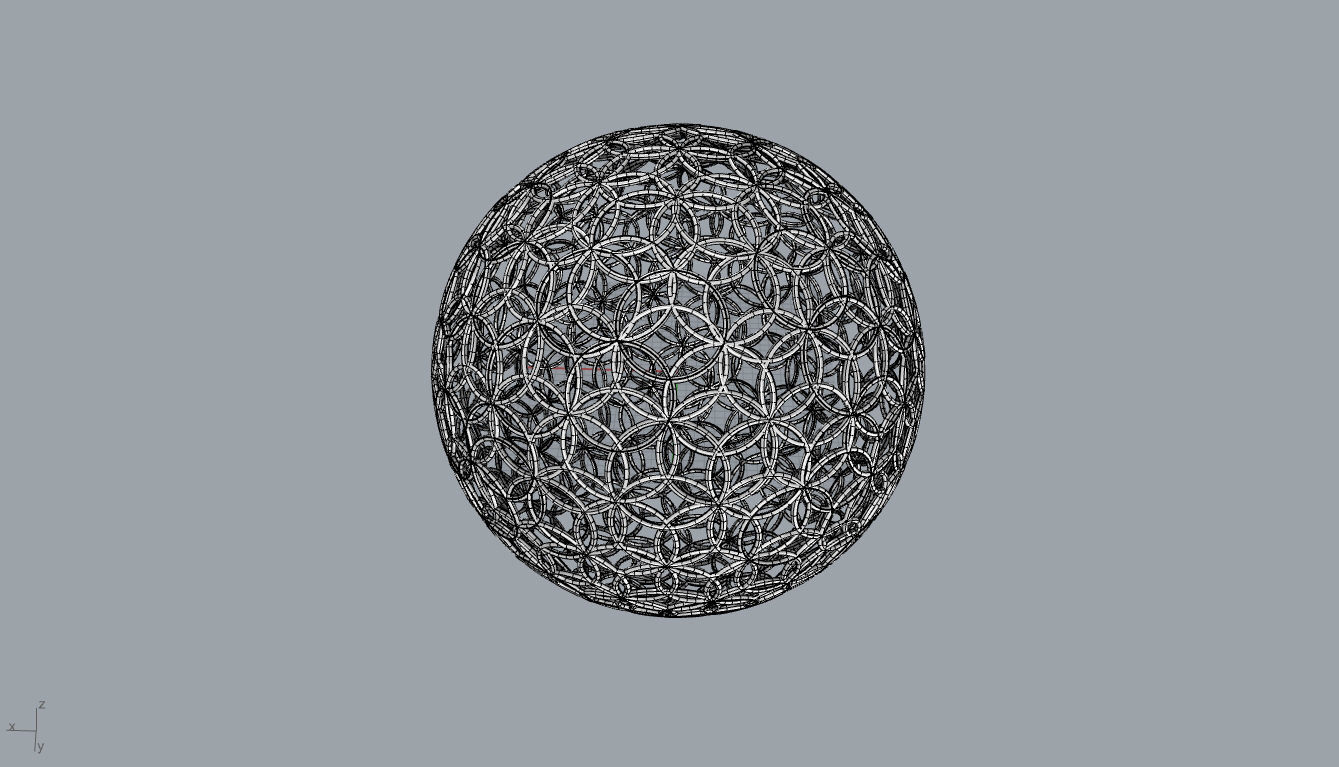 Geodesic Sphere with Circle Pattern flower of life like  3D model_53