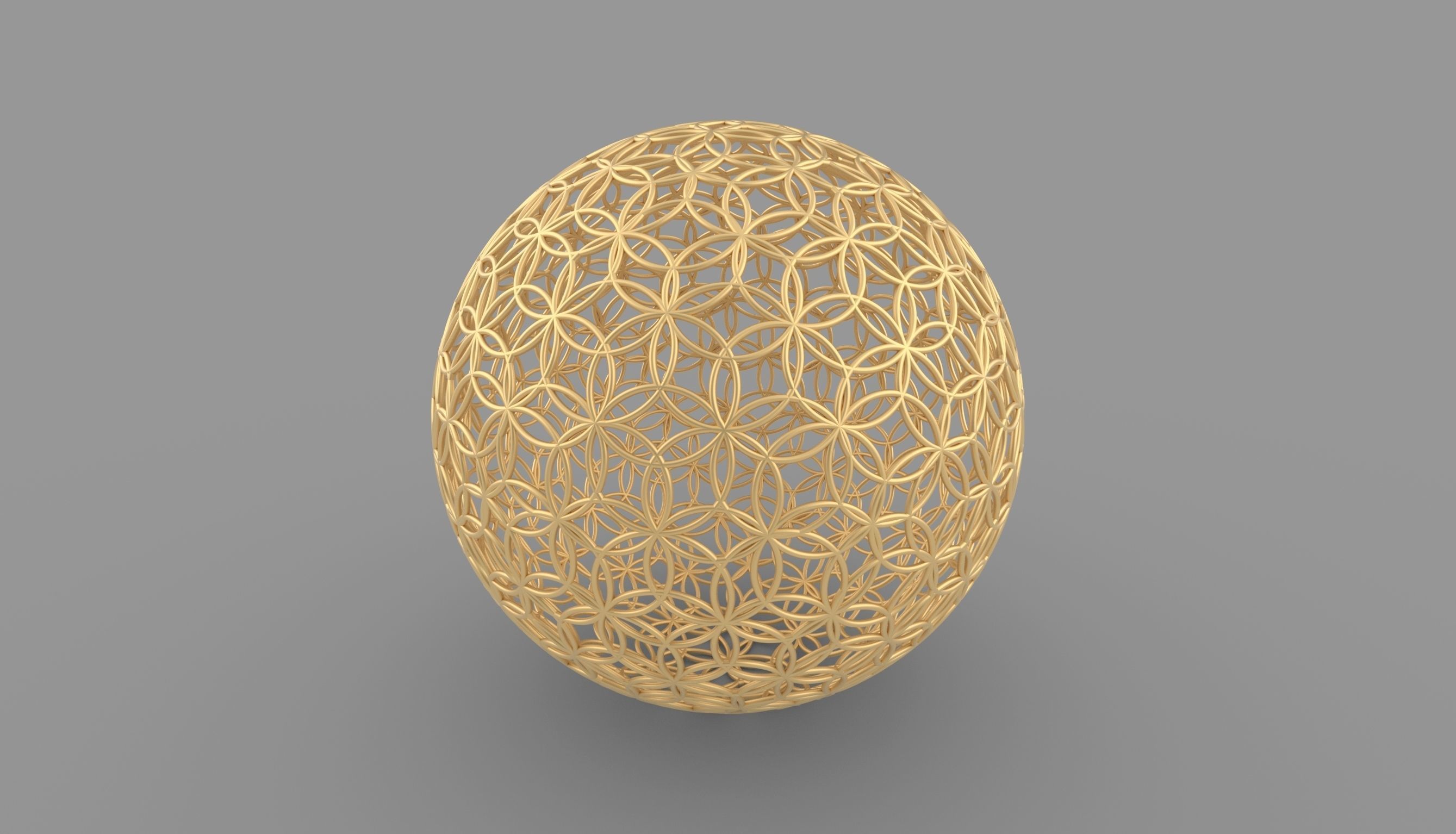 Geodesic Sphere with Circle Pattern flower of life like  3D model_121
