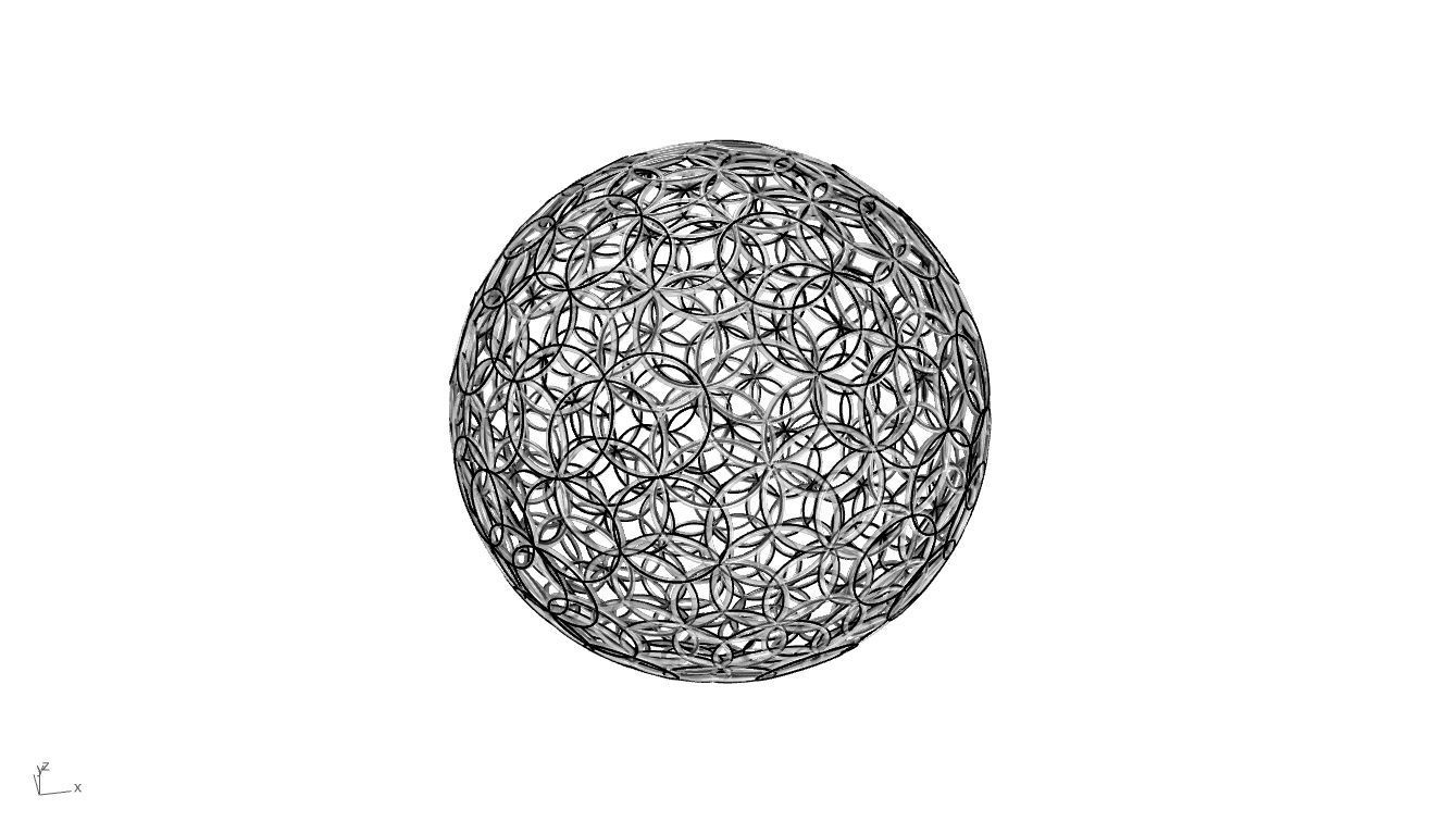 Geodesic Sphere with Circle Pattern flower of life like  3D model_79