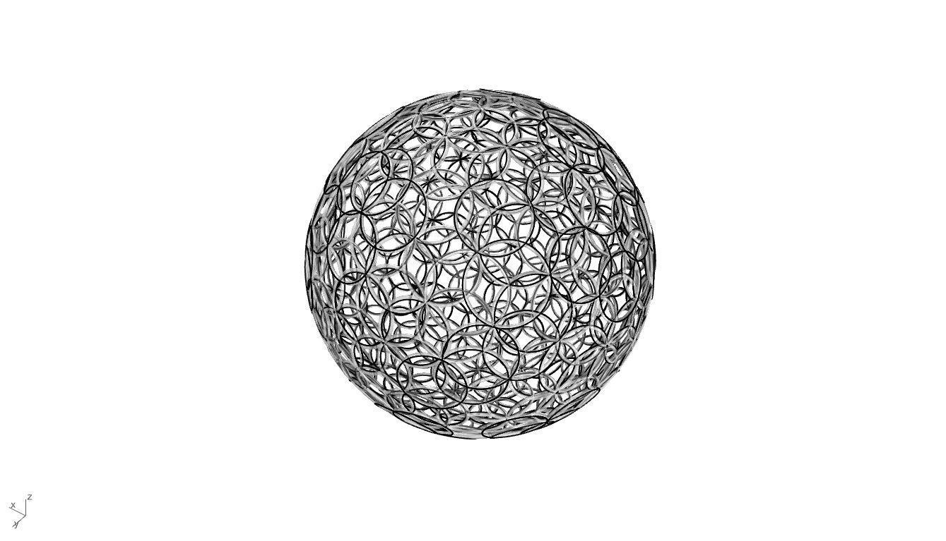Geodesic Sphere with Circle Pattern flower of life like  3D model_68