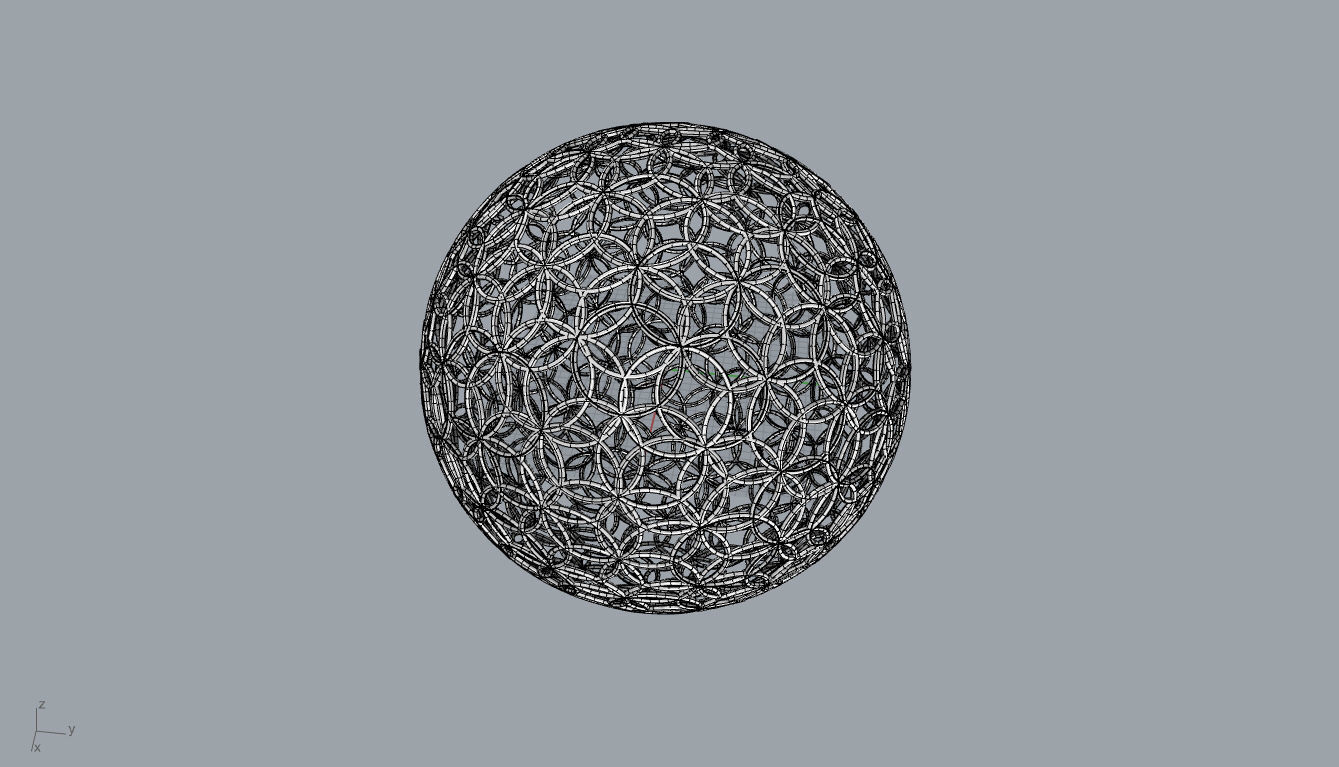 Geodesic Sphere with Circle Pattern flower of life like  3D model_48