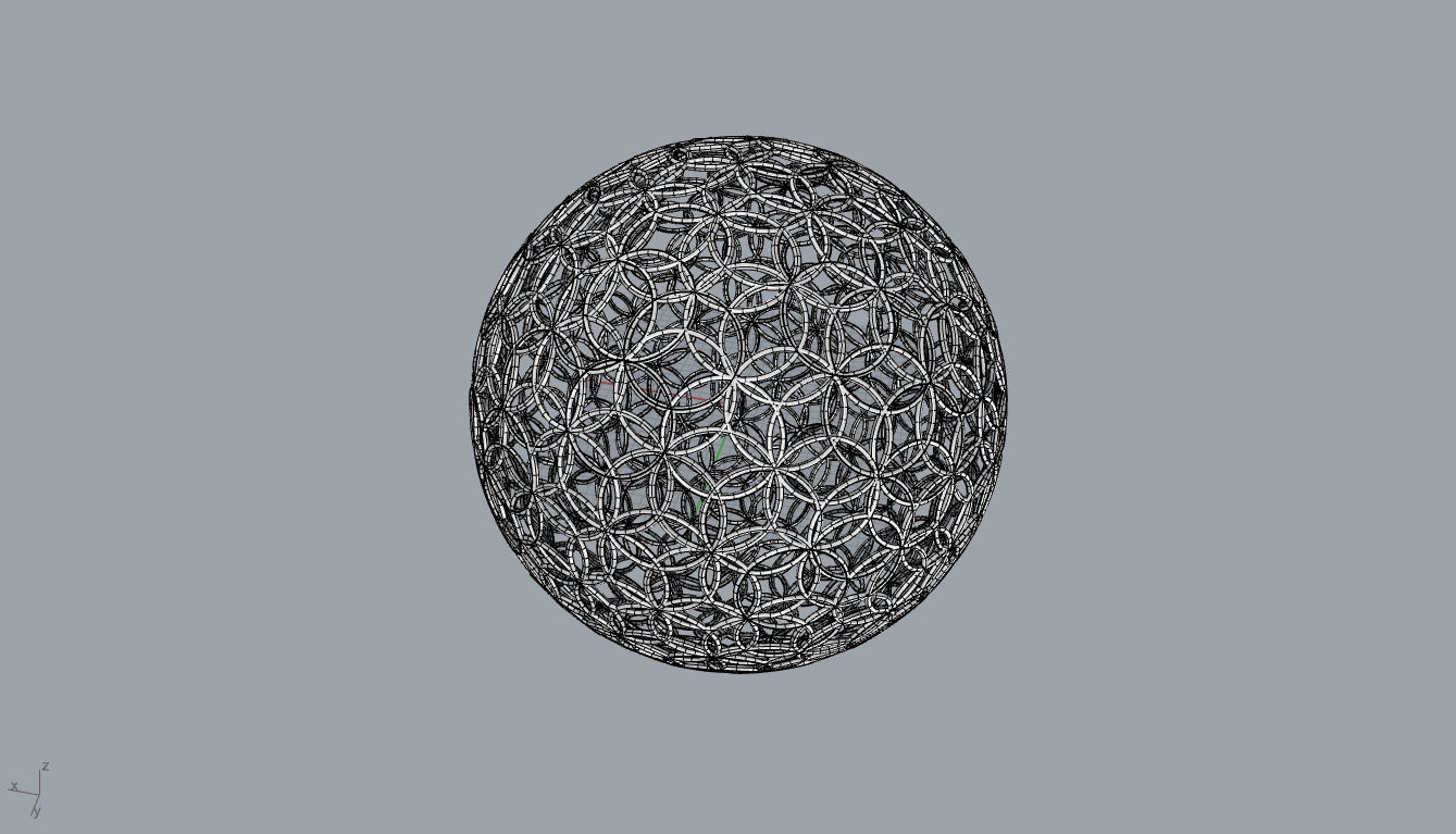 Geodesic Sphere with Circle Pattern flower of life like  3D model_54
