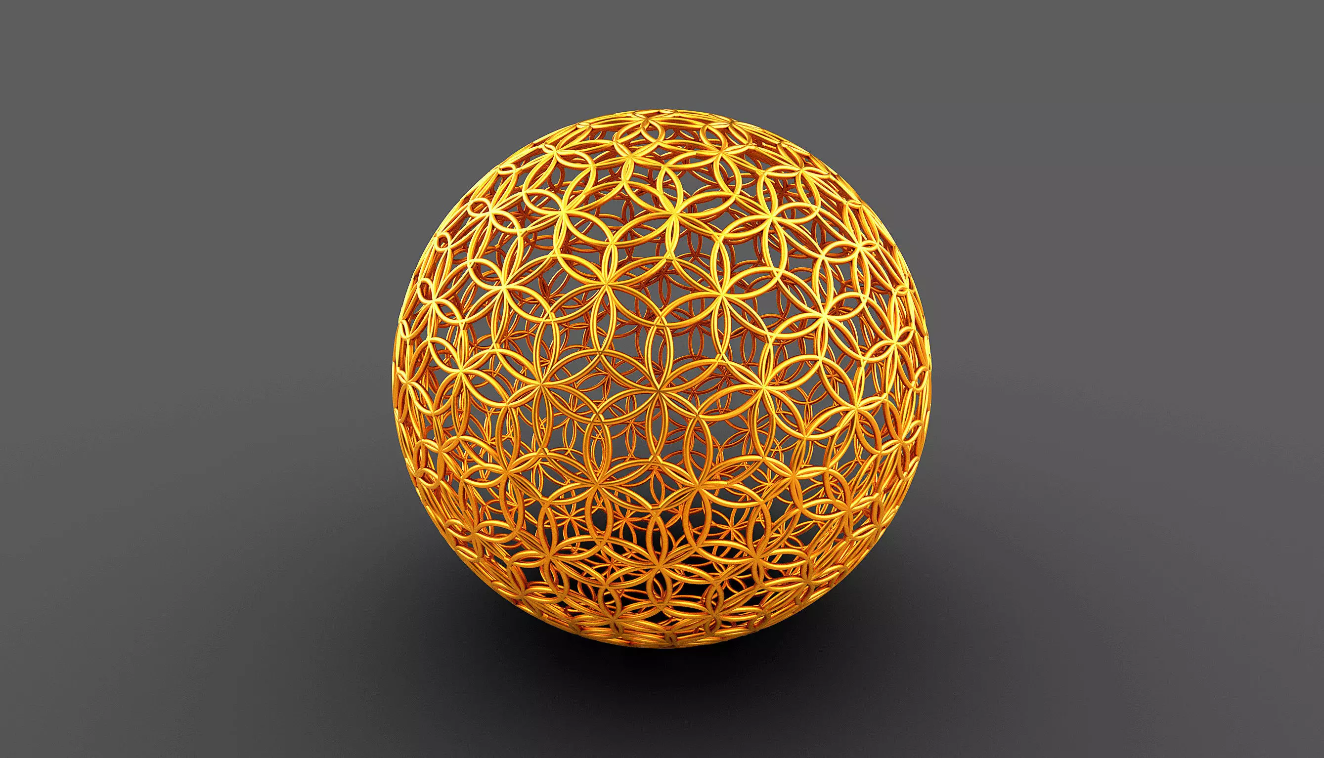 Geodesic Sphere with Circle Pattern flower of life like  3D model_0