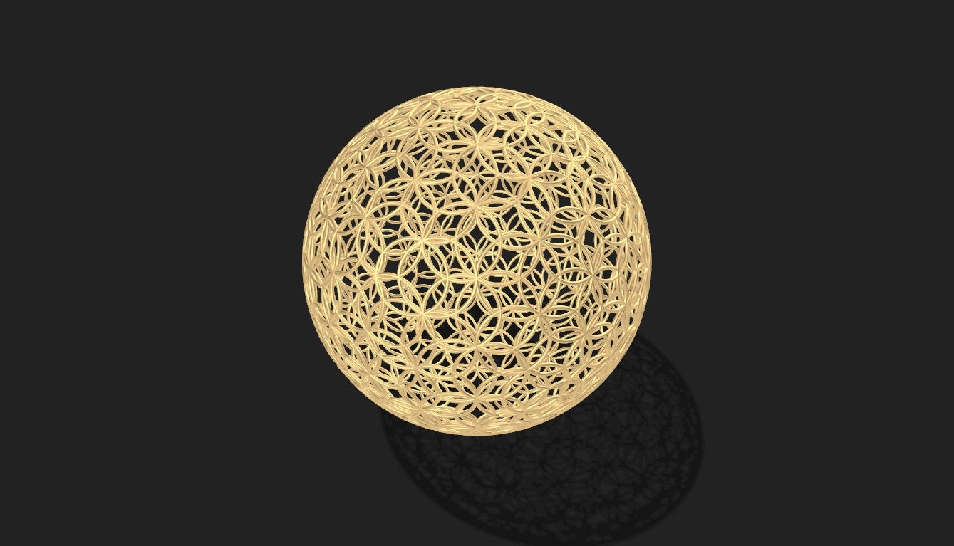 Geodesic Sphere with Circle Pattern flower of life like  3D model_30