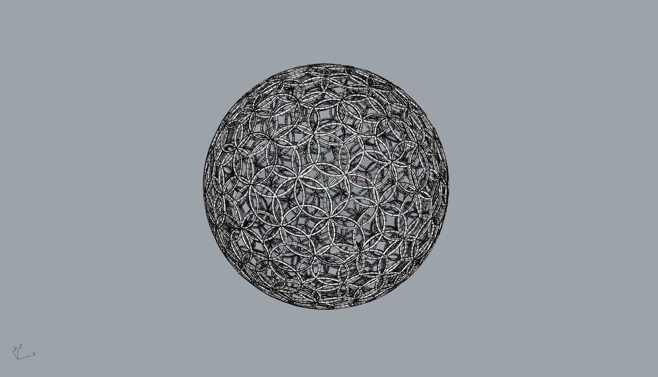 Geodesic Sphere with Circle Pattern flower of life like  3D model_37