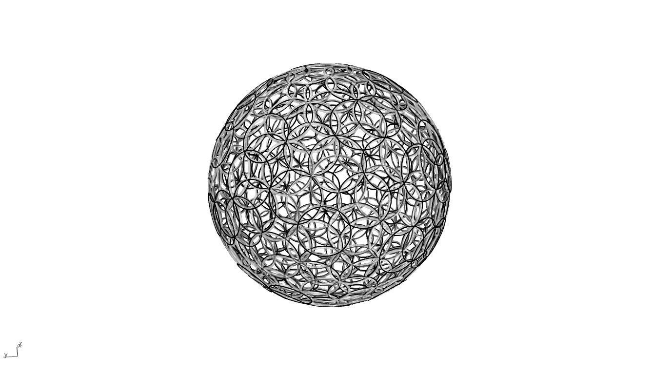 Geodesic Sphere with Circle Pattern flower of life like  3D model_73